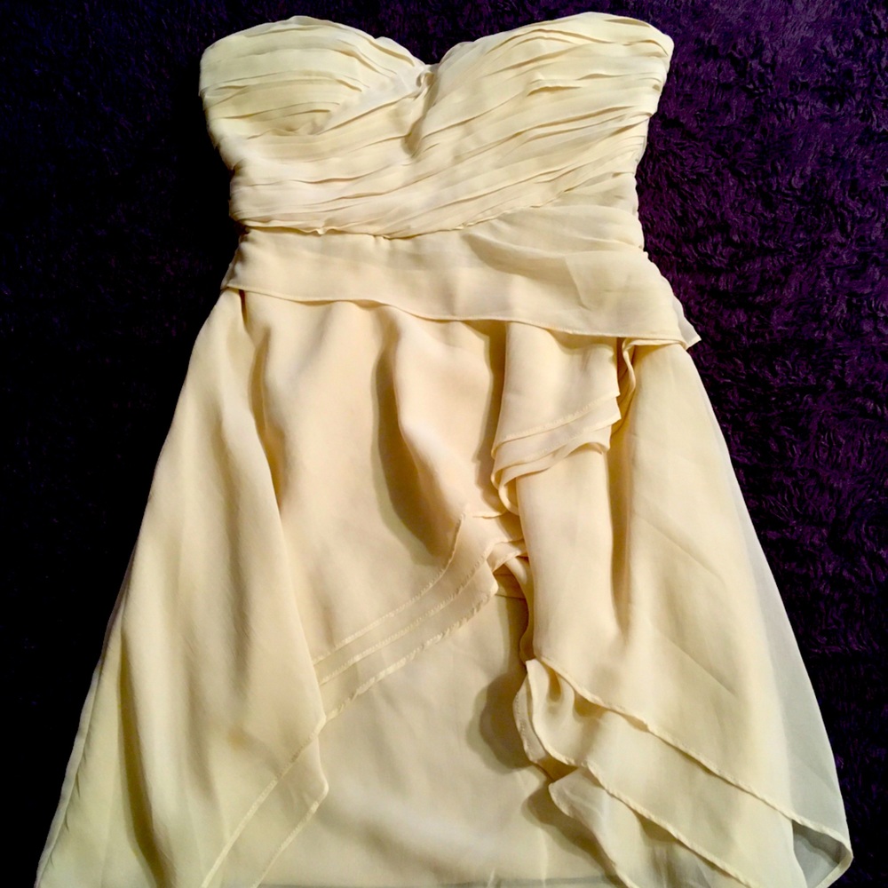 Cream strapless dress (S)